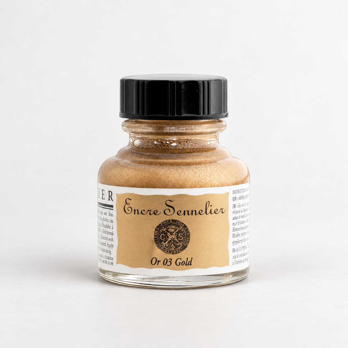 Sennelier Ink Gold 30 ml – Tinta Dourada à Base de Goma-Laca