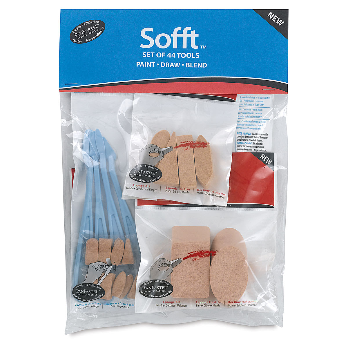 PanPastel Sofft Tools Combination Set com 44 peças