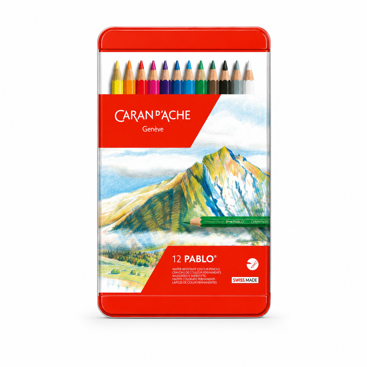 Kit com 12 Lápis de Cor Pablo Caran d'Ache em alta resolução