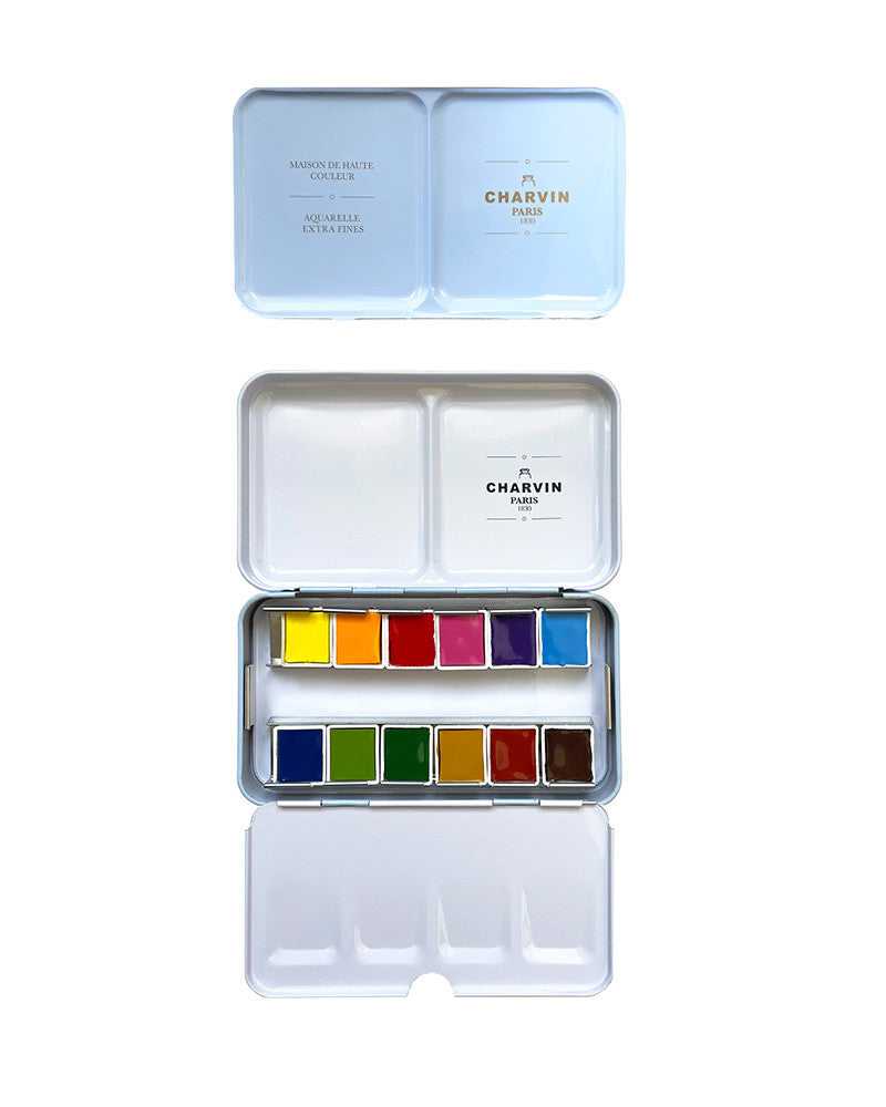 Charvin Aquarela Extrafina – Classic Linen Blue Tin | 12 Cores