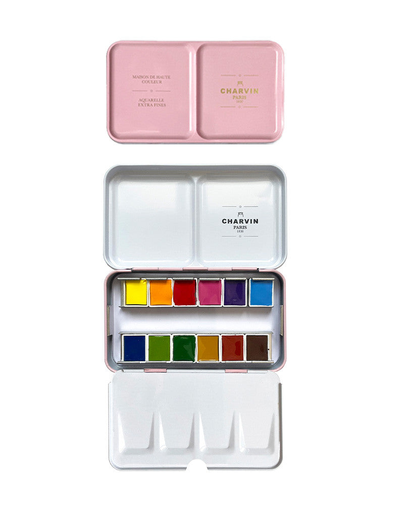 Charvin Aquarela Extrafina – Classic Pink Tin | 12 Cores