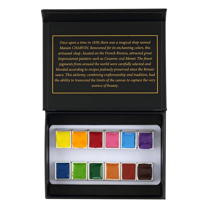Charvin Aquarela Extrafina – Pocket Box Black | 12 Cores