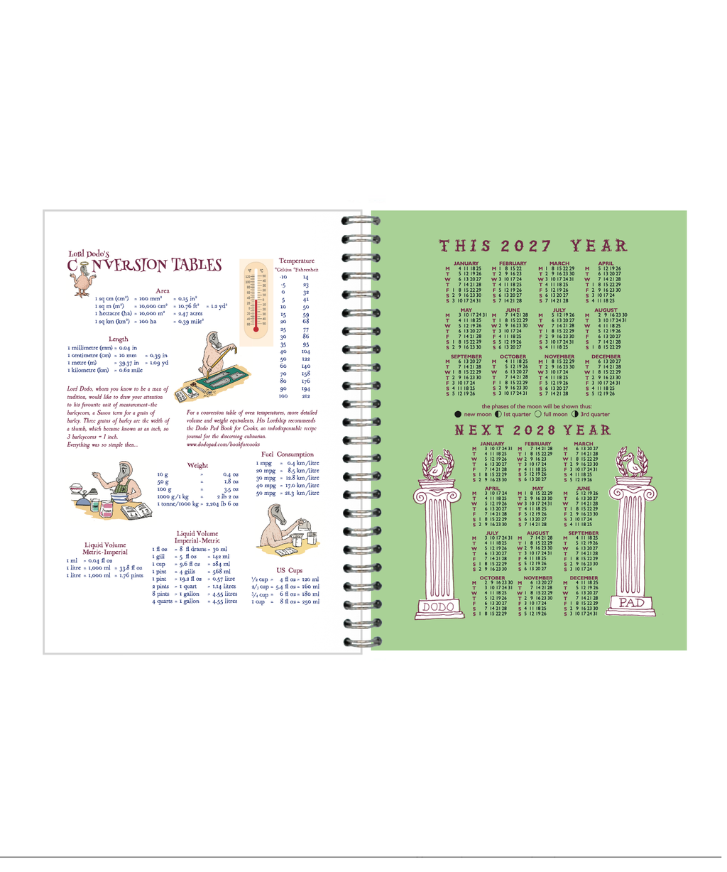 Dodo Pad 2027 A5 — Agenda Espiral — detalhe interno 2