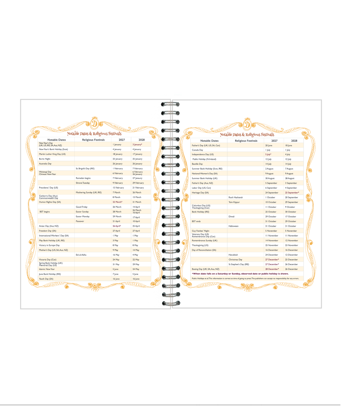 Dodo Pad 2027 A5 — Agenda Espiral — detalhe interno 3