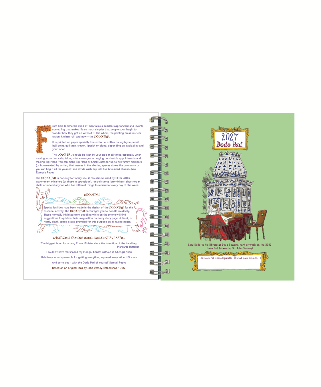 Dodo Pad 2027 HARD COVER — Agenda de Mesa Capa Dura — detalhe interno 1