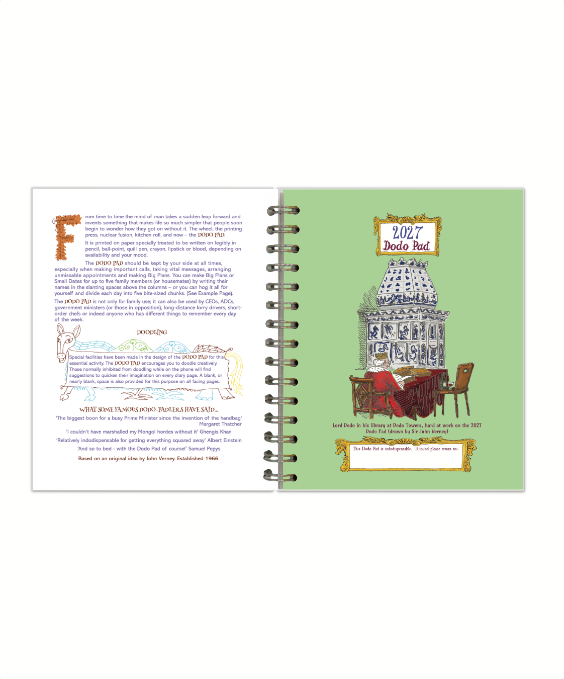 Dodo Pad 2027 Mini — Agenda de Bolso — detalhe interno 1