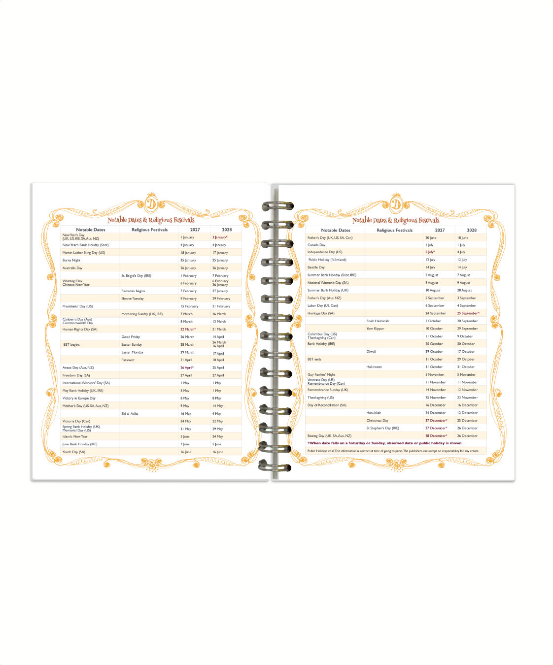 Dodo Pad 2027 Mini — Agenda de Bolso — detalhe interno 3