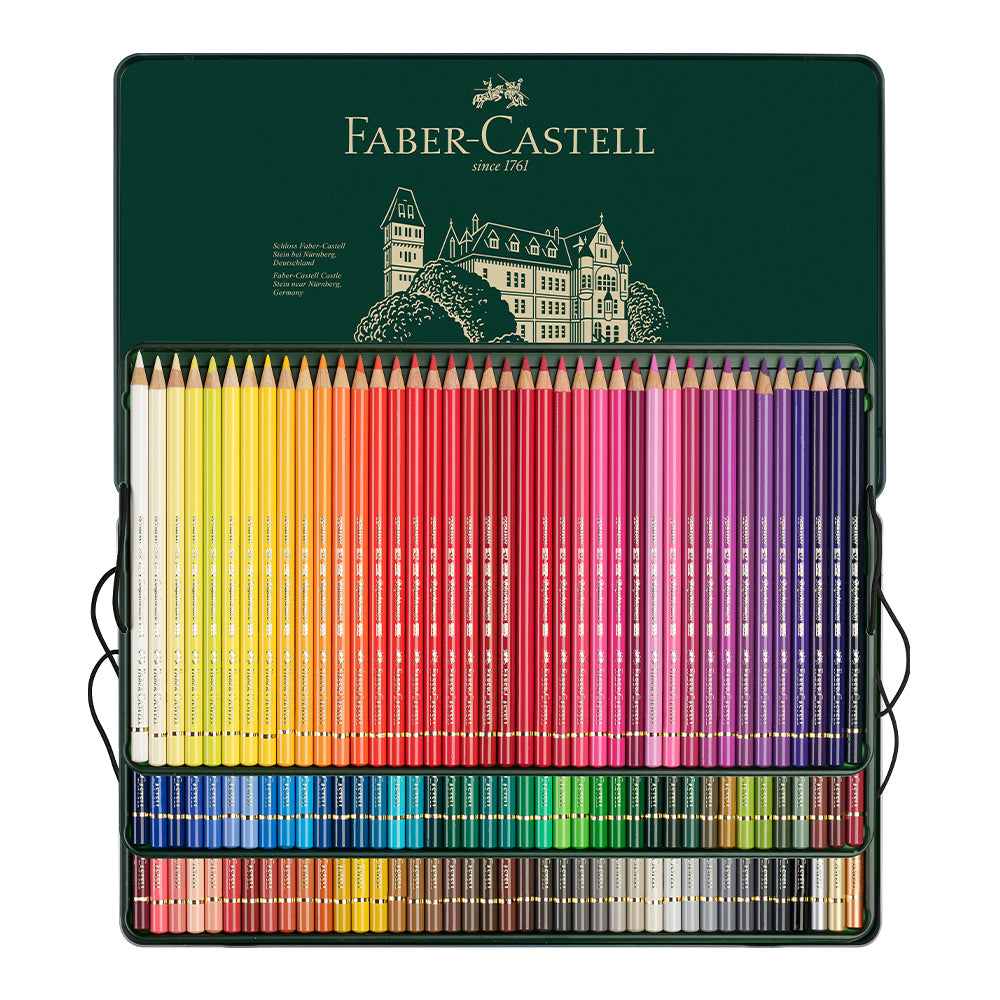 Estojo Faber-Castell Polychromos aberto com 120 cores