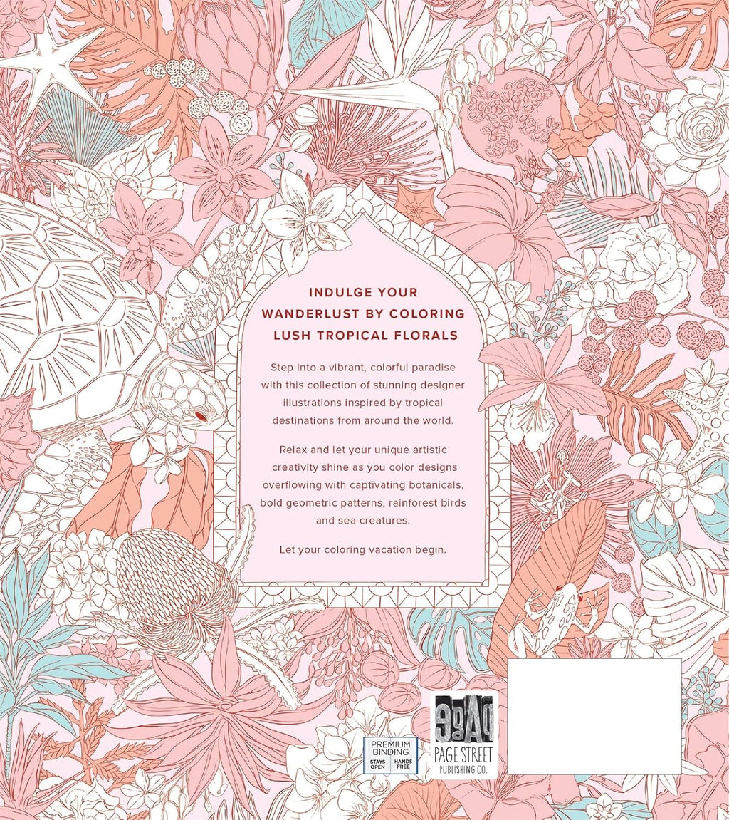 Flowerscape in Paradise livro de colorir verso