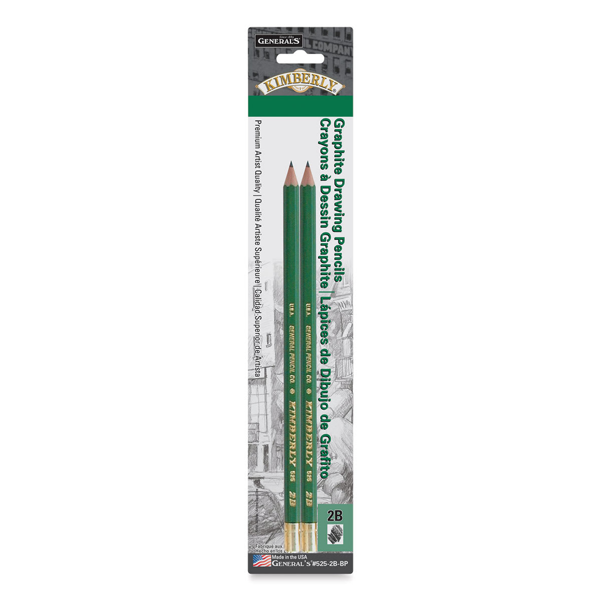 General's Kimberly Graphite Pencil - 2B, Pkg of 2