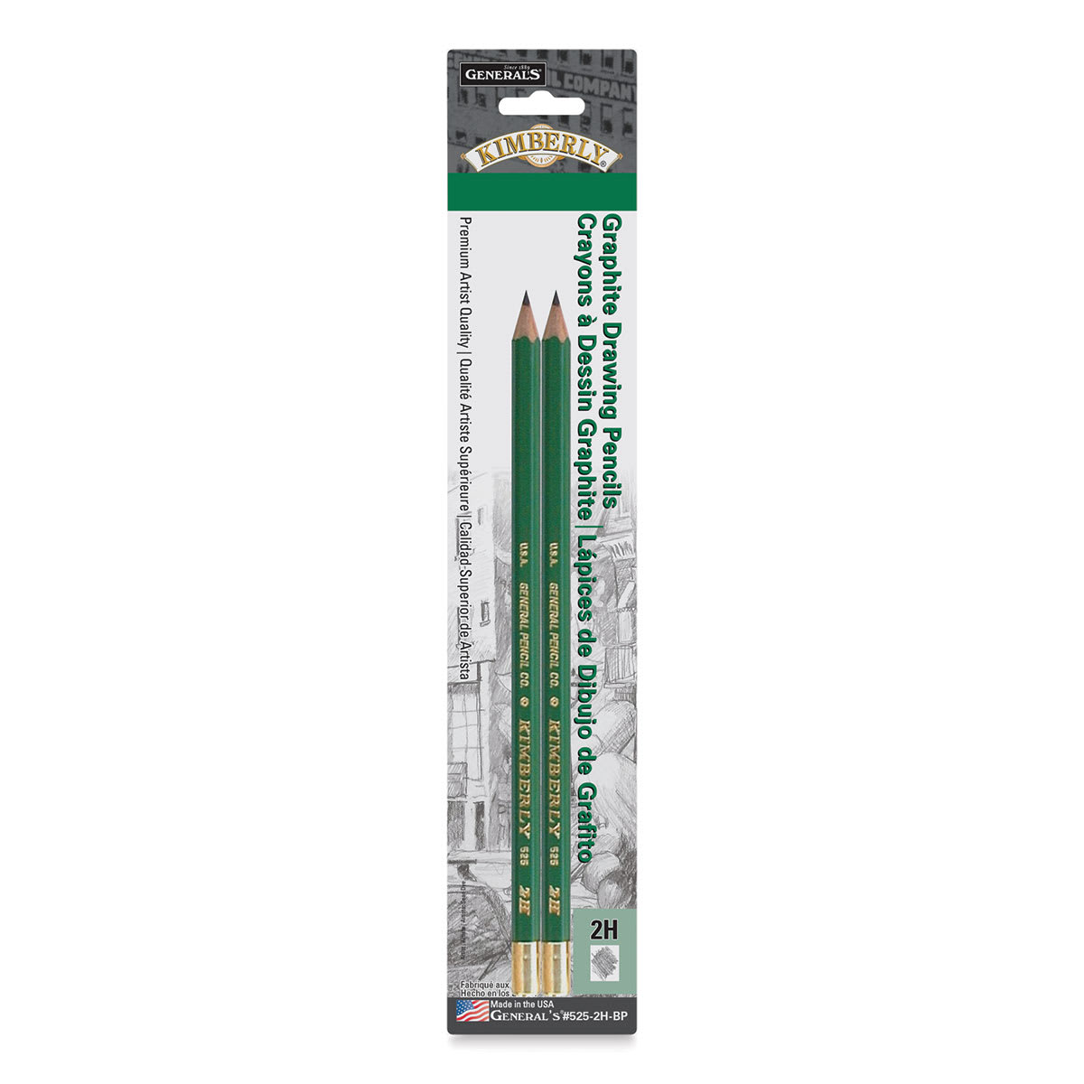 General's Kimberly Graphite Pencil - 2H, Pkg of 2