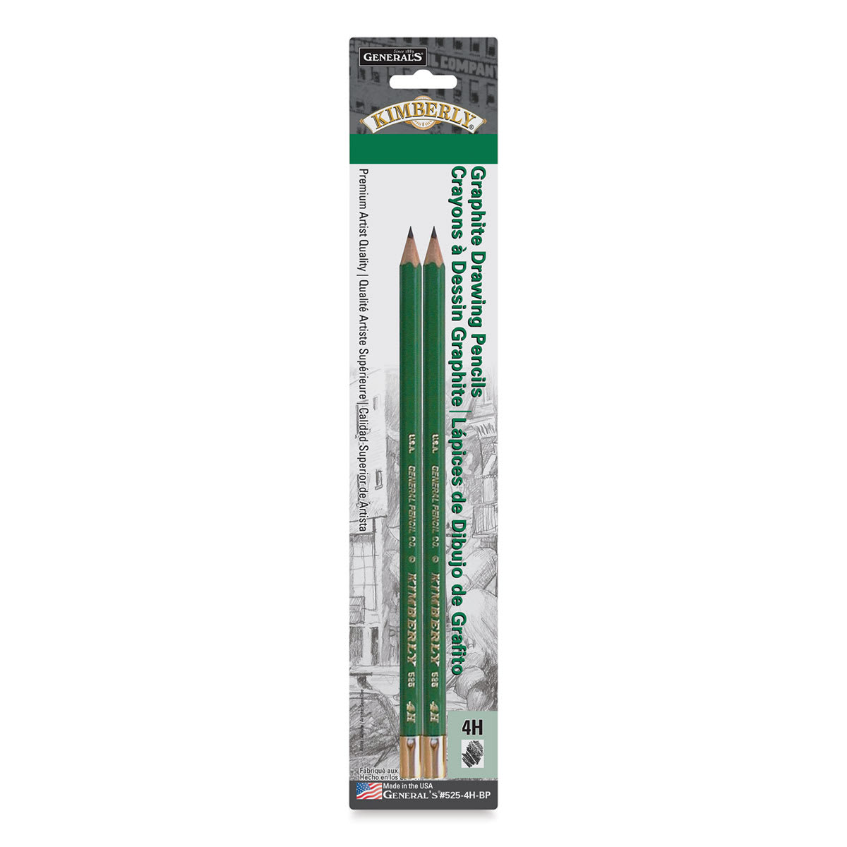 General's Kimberly Graphite Pencil - 4H, Pkg of 2
