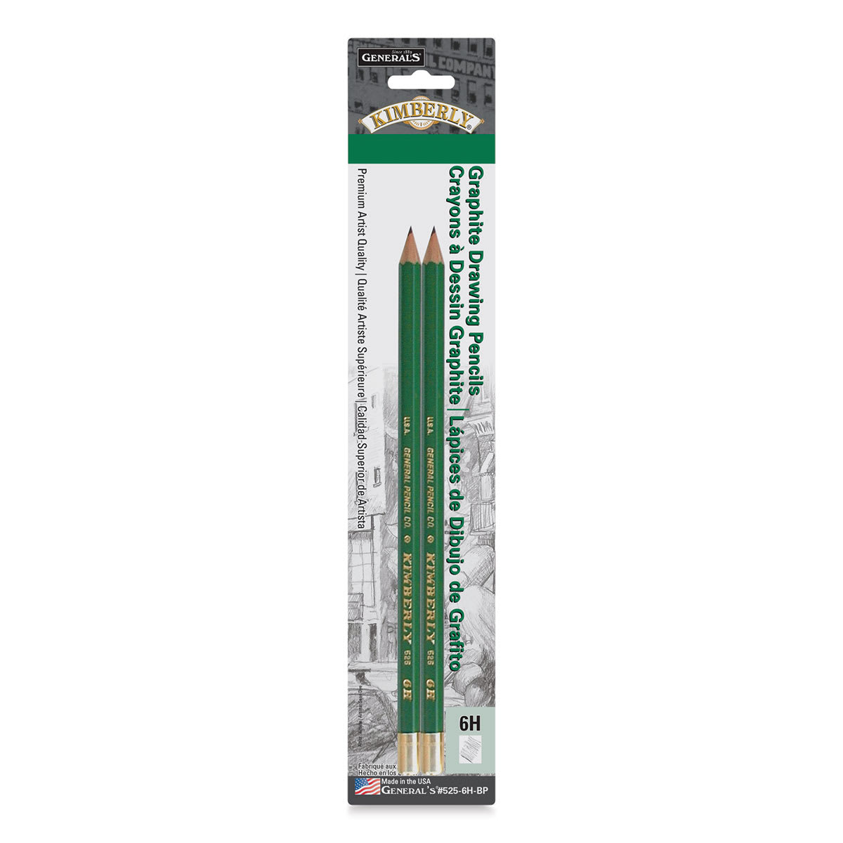 General's Kimberly Graphite Pencil - 6H, Pkg of 2