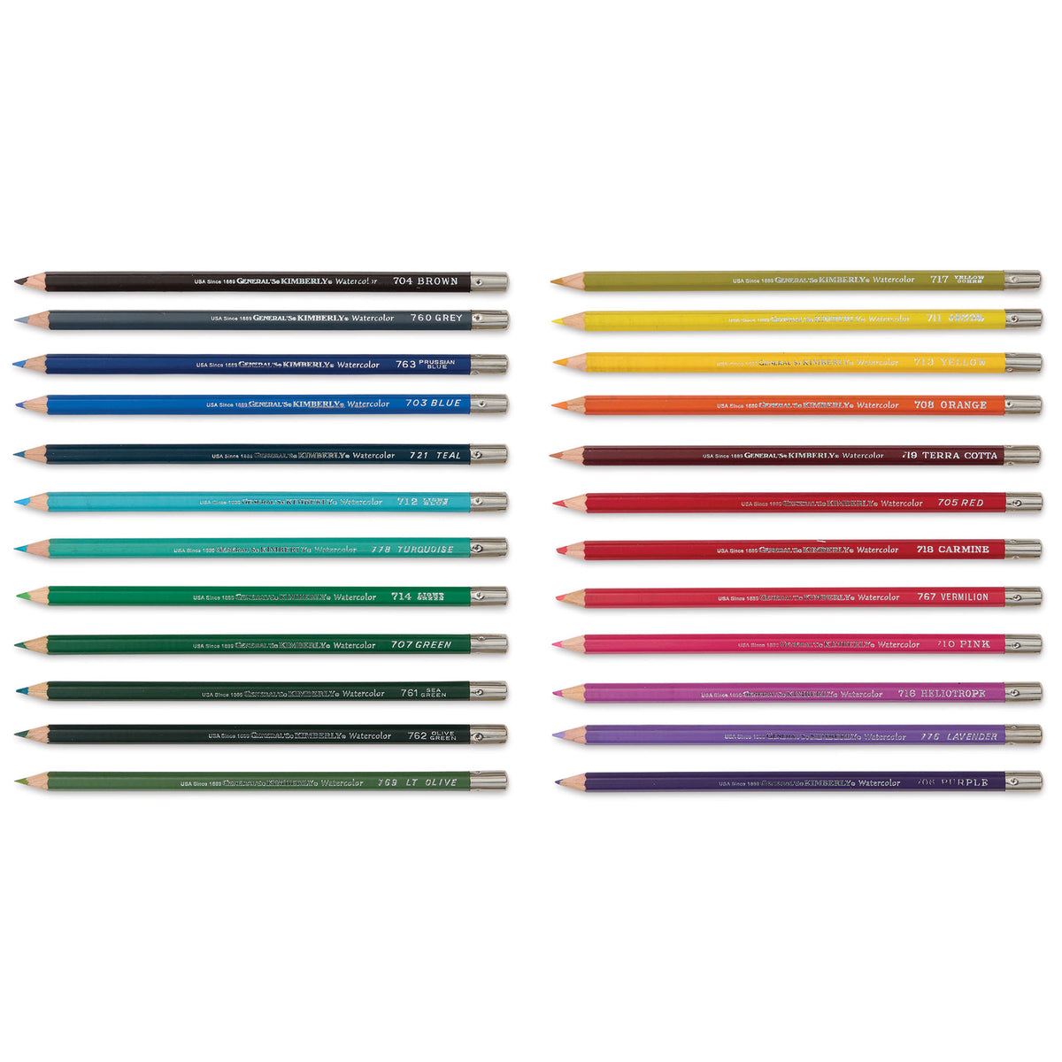 General's Kimberly Watercolor Pencil Set - Assorted Colors, Set of 24