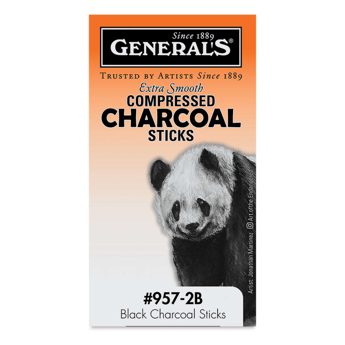 General's Compressed Charcoal - 2B, Pkg of 12