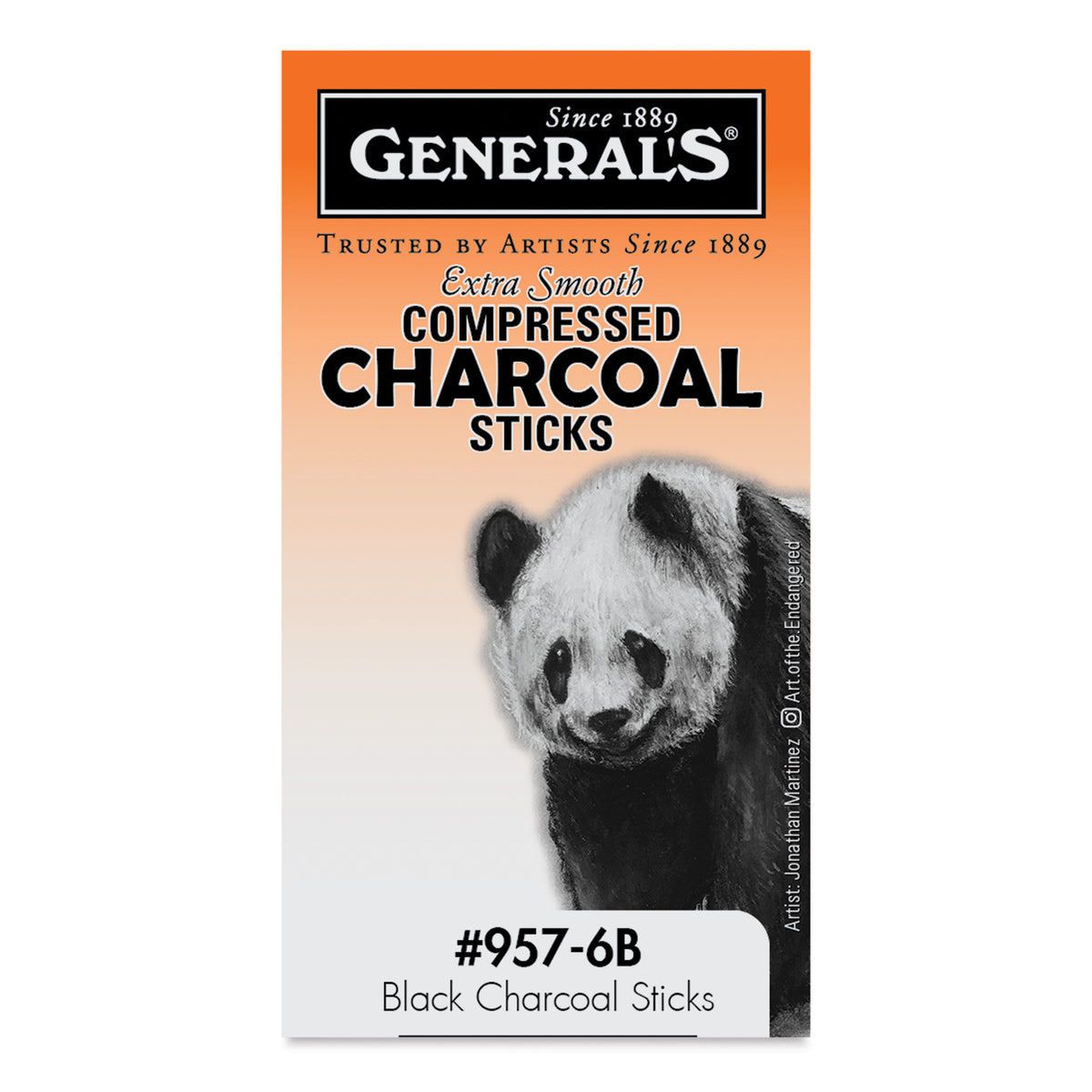 General's Compressed Charcoal - 6B, Pkg of 12