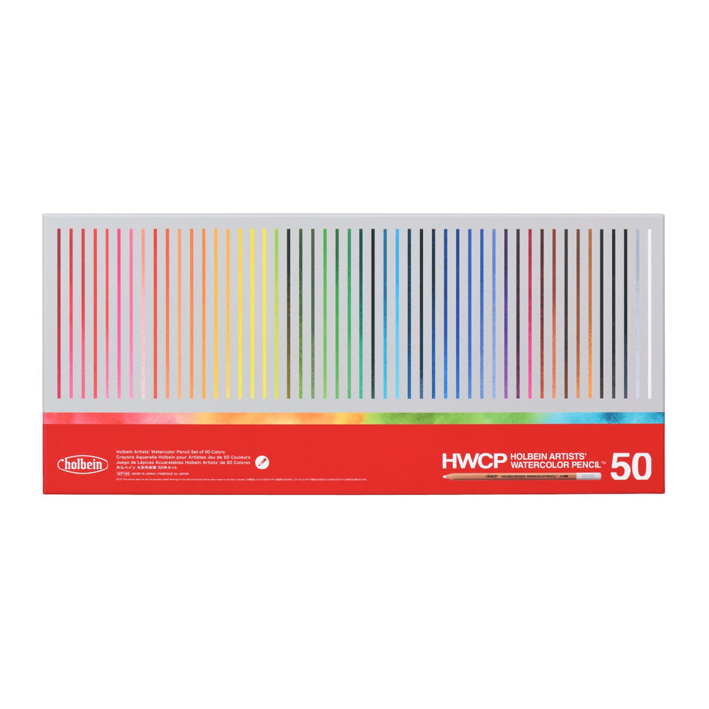 Embalagem do conjunto Holbein Artists’ Watercolor Pencil com 50 cores