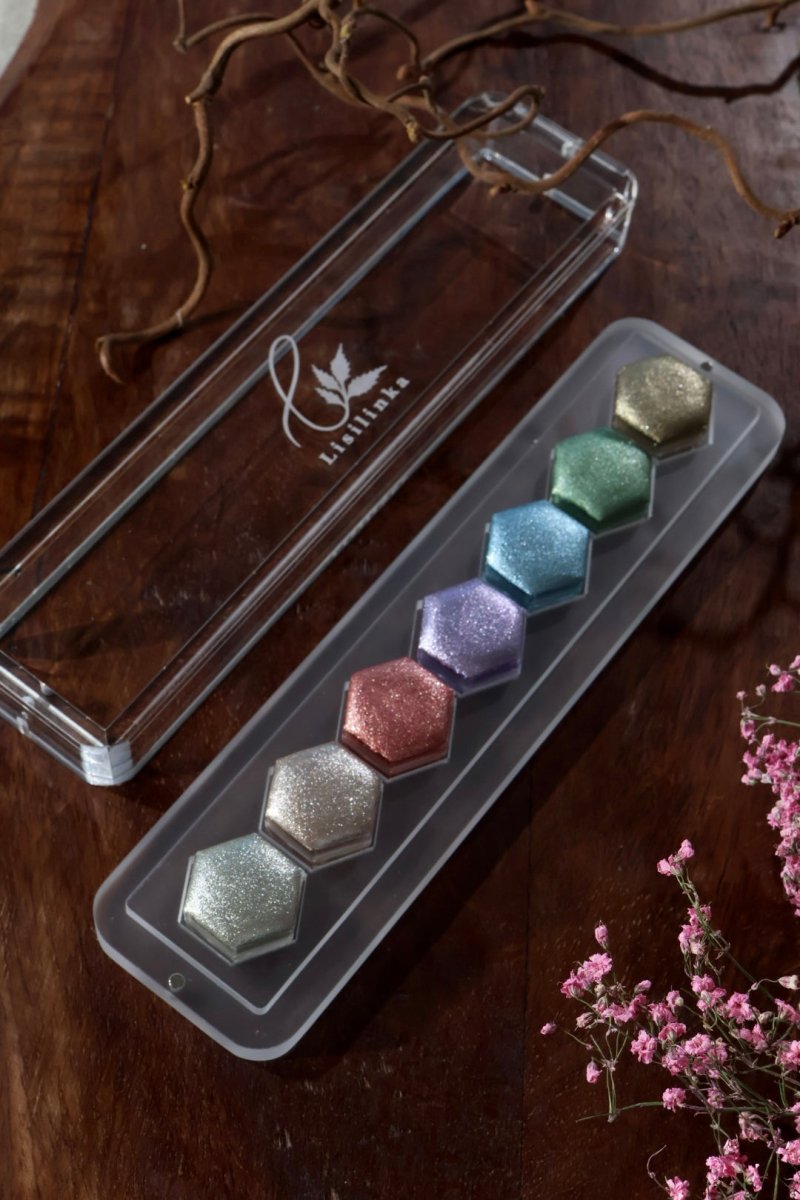 Kit de aquarelas metálicas Lisilinka Aura