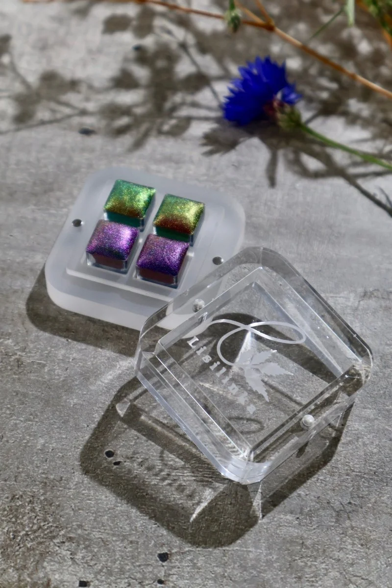 Galaxy Set Lisilinka Mini Pan com quatro aquarelas metálicas