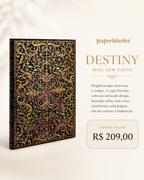 Caderno Paperblanks Destiny Midi sem pauta