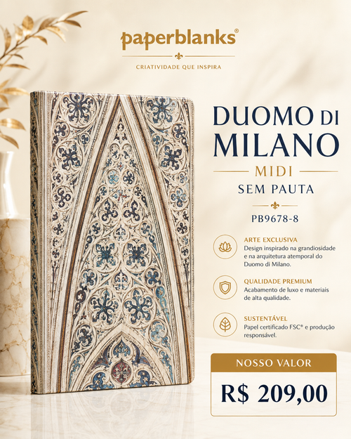 Caderno Paperblanks Duomo di Milano Midi sem pauta