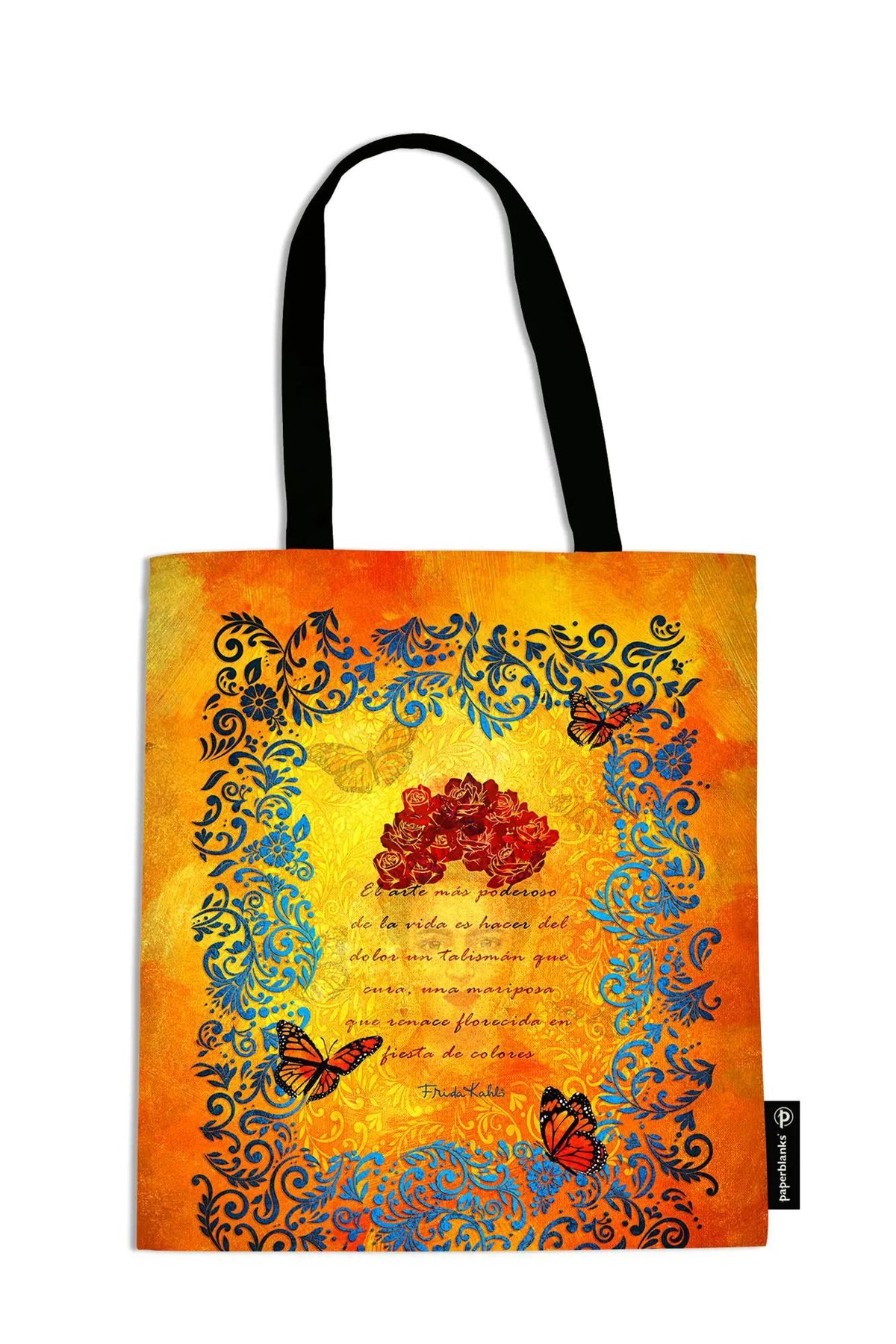 Bolsa de tecido Paperblanks Frida Kahlo The Colourful Portrait verso