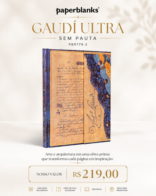 Caderno Paperblanks Gaudi Ultra sem pauta