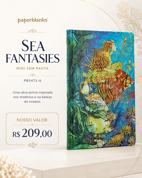 Caderno Paperblanks Sea Fantasies Midi sem pauta