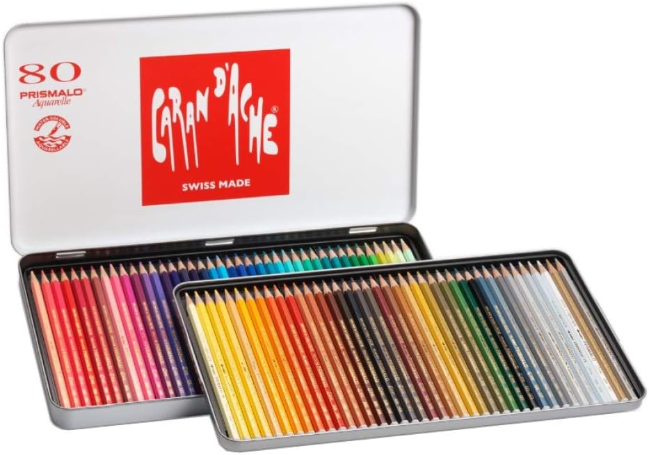 Caixa aberta Caran d'Ache Prismalo Aquarelle 80 cores