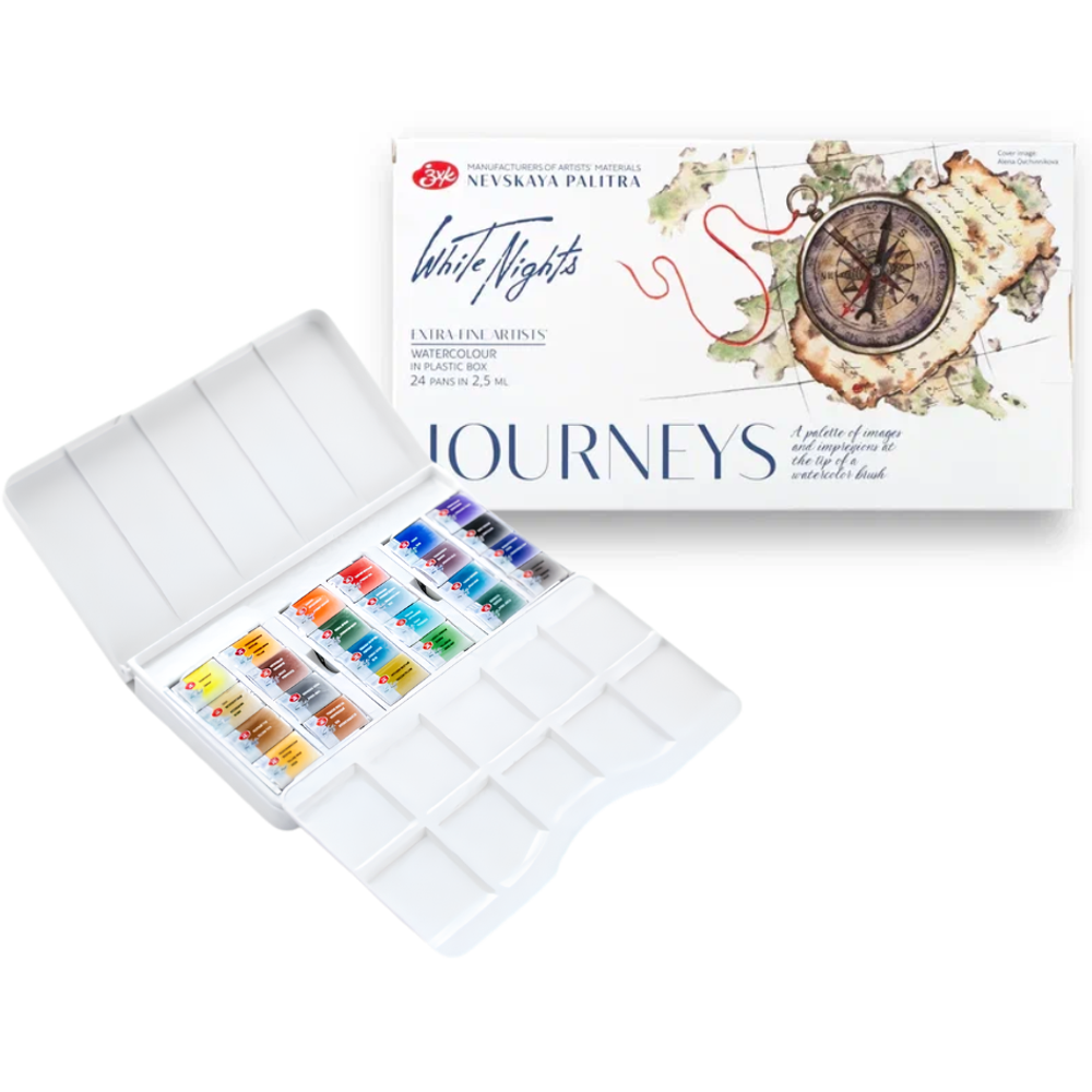 Kit Aquarela White Nights Journeys – 24 Pastilhas de 2,5 ml - imagem 1