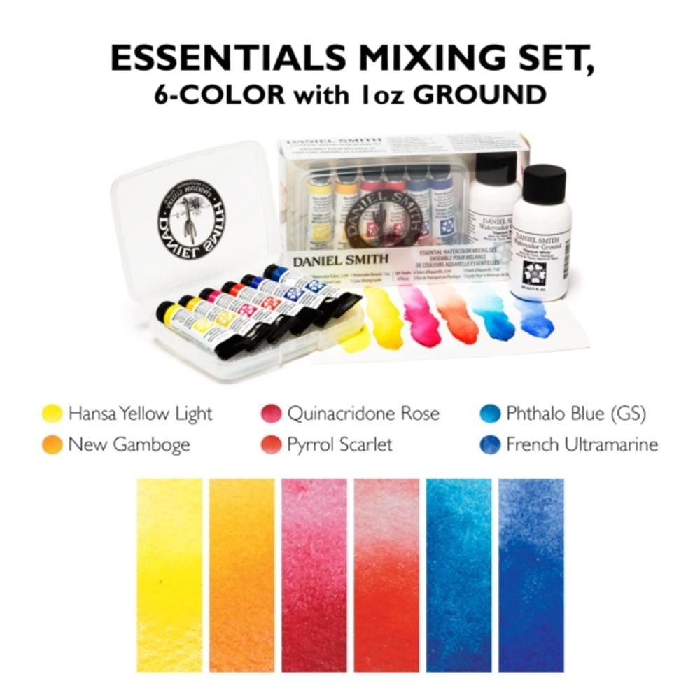 Kit Aquarela Daniel Smith Essentials Mixing – 6 Tubos de 5 ml + Ground 30 ml - imagem 2