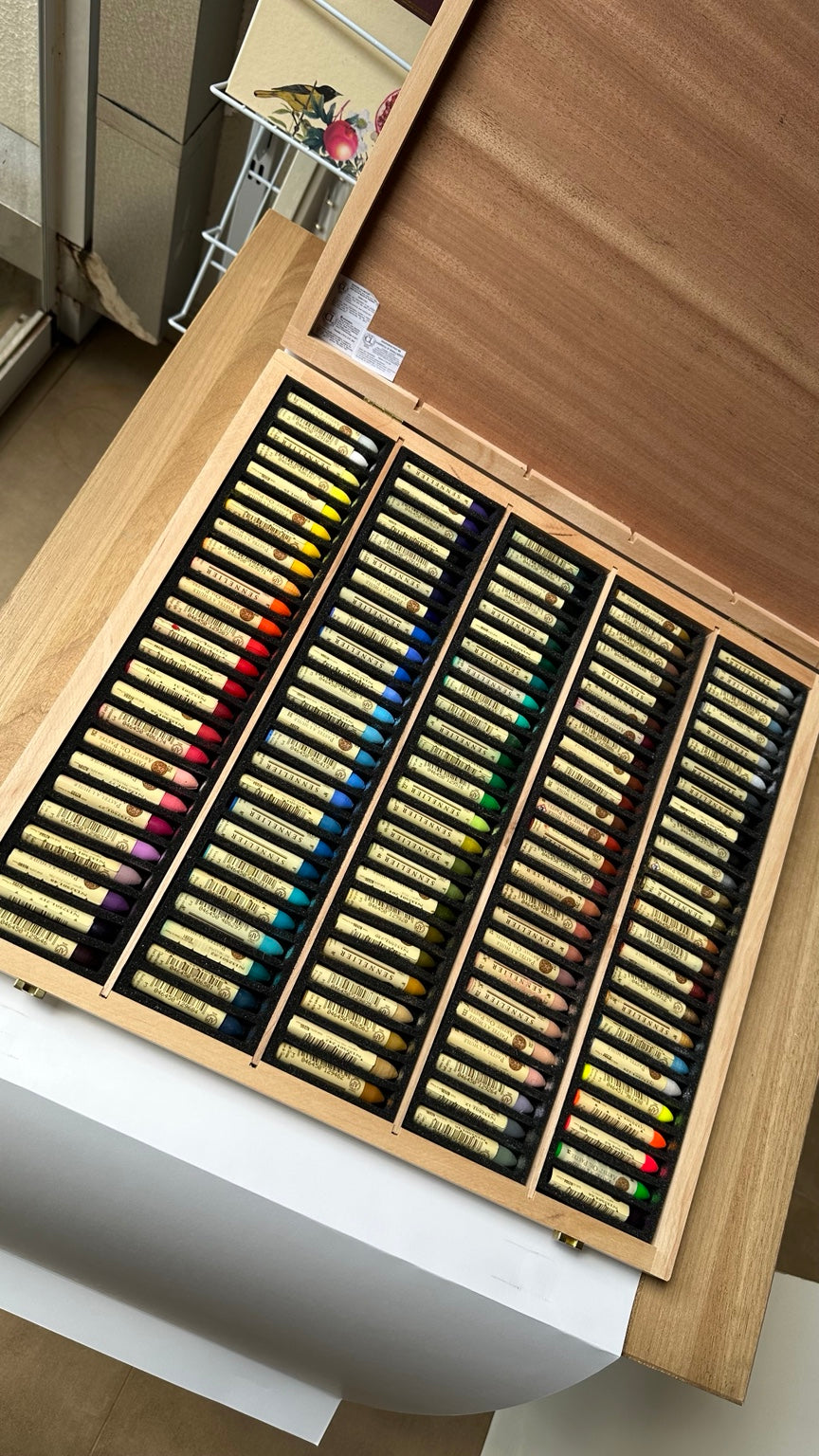 Sennelier pastéis a óleo 125 cores em caixa de madeira