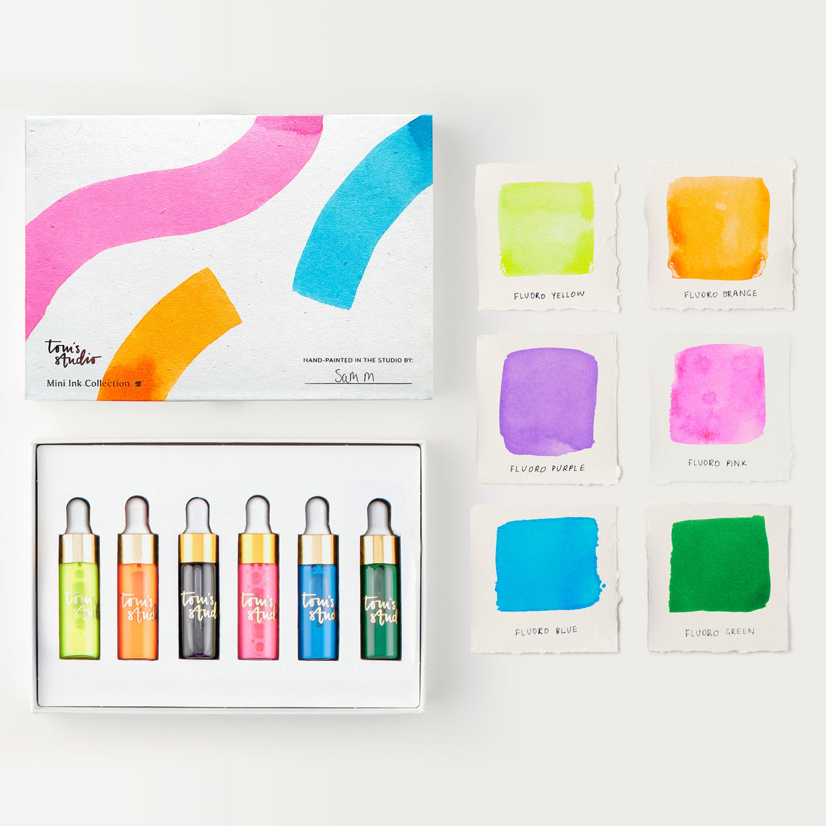 Mini Highlighter Ink Collection com seis cores fluorescentes