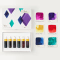 Estojo Jewel Mini Ink Collection e amostras de cores