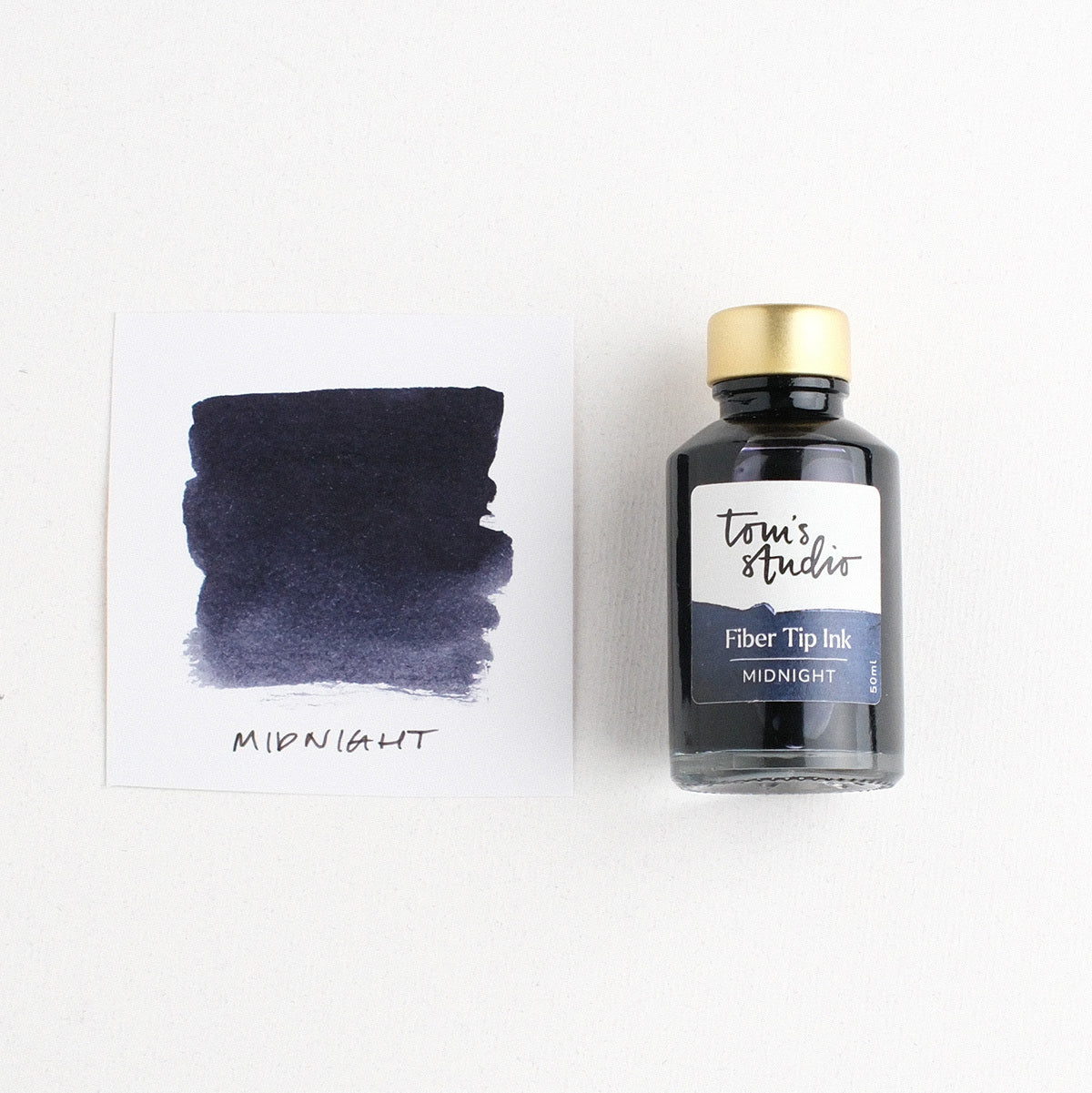 Tinta Tom's Studio Fibre Tip Ink Midnight 50 ml com amostra da cor