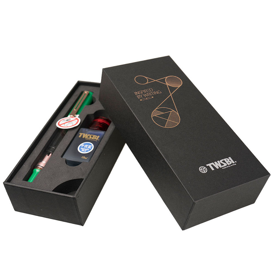 TWSBI ECO-T Royal Jade Gift Set com caneta e tinta Midnight Blue