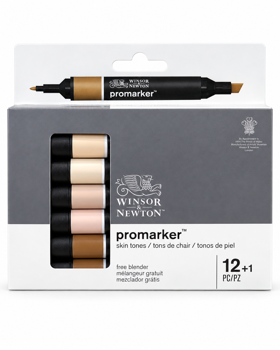 Winsor & Newton Promarker Skin Tones 12+1 com blender